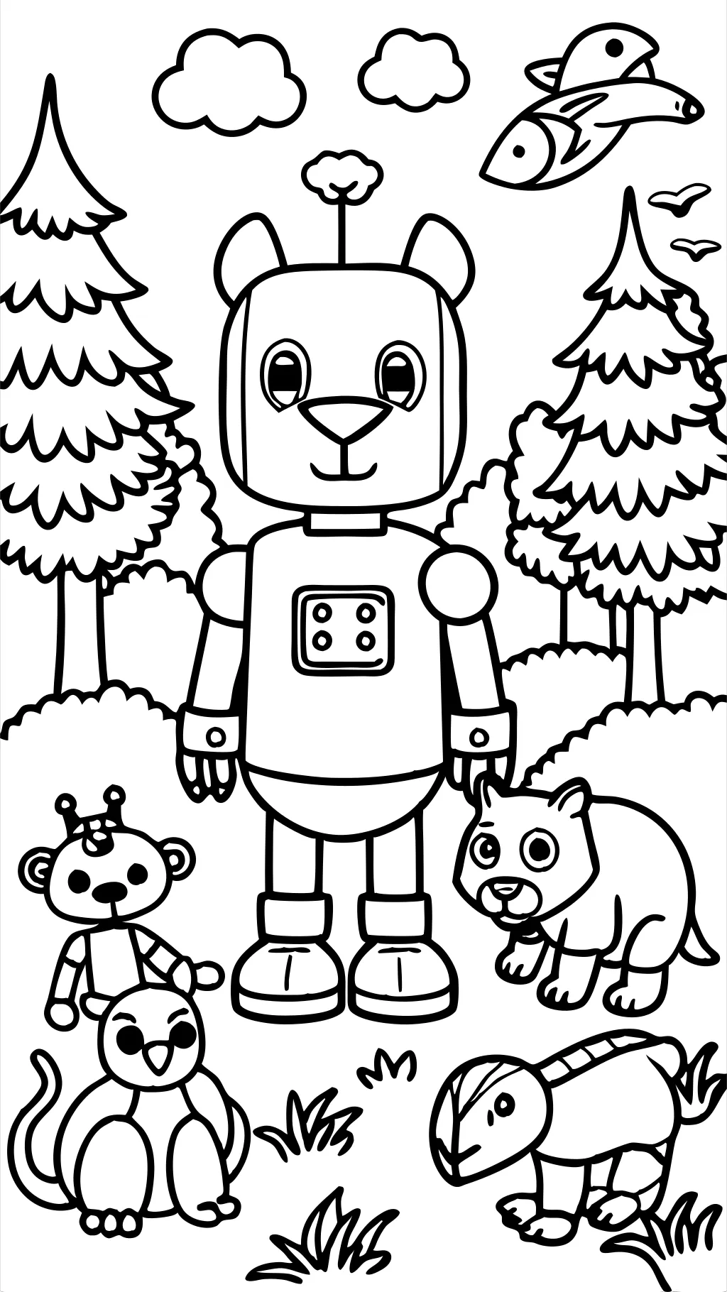 Roz Robot Páginas para colorear El dibujo del robot salvaje